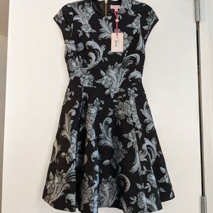 Ted Baker black & silver dress size 1